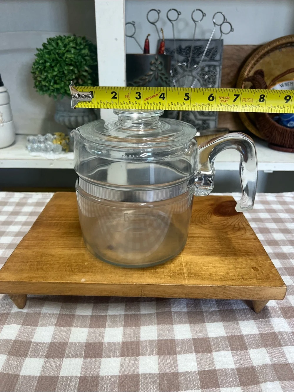 Vintage Pyrex flamware coffee pot 6 cup glass 7756 percolator no inards